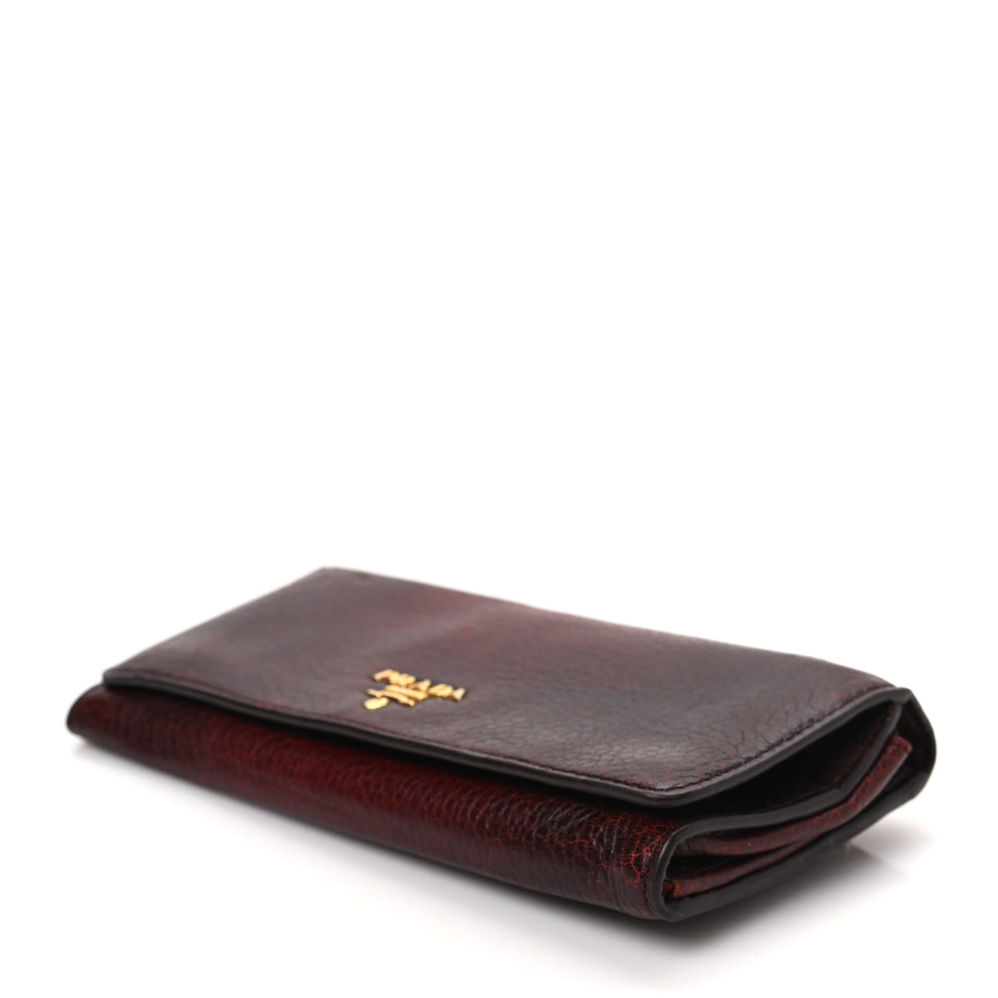 Vitello Daino Continental Flap Wallet Amaranto