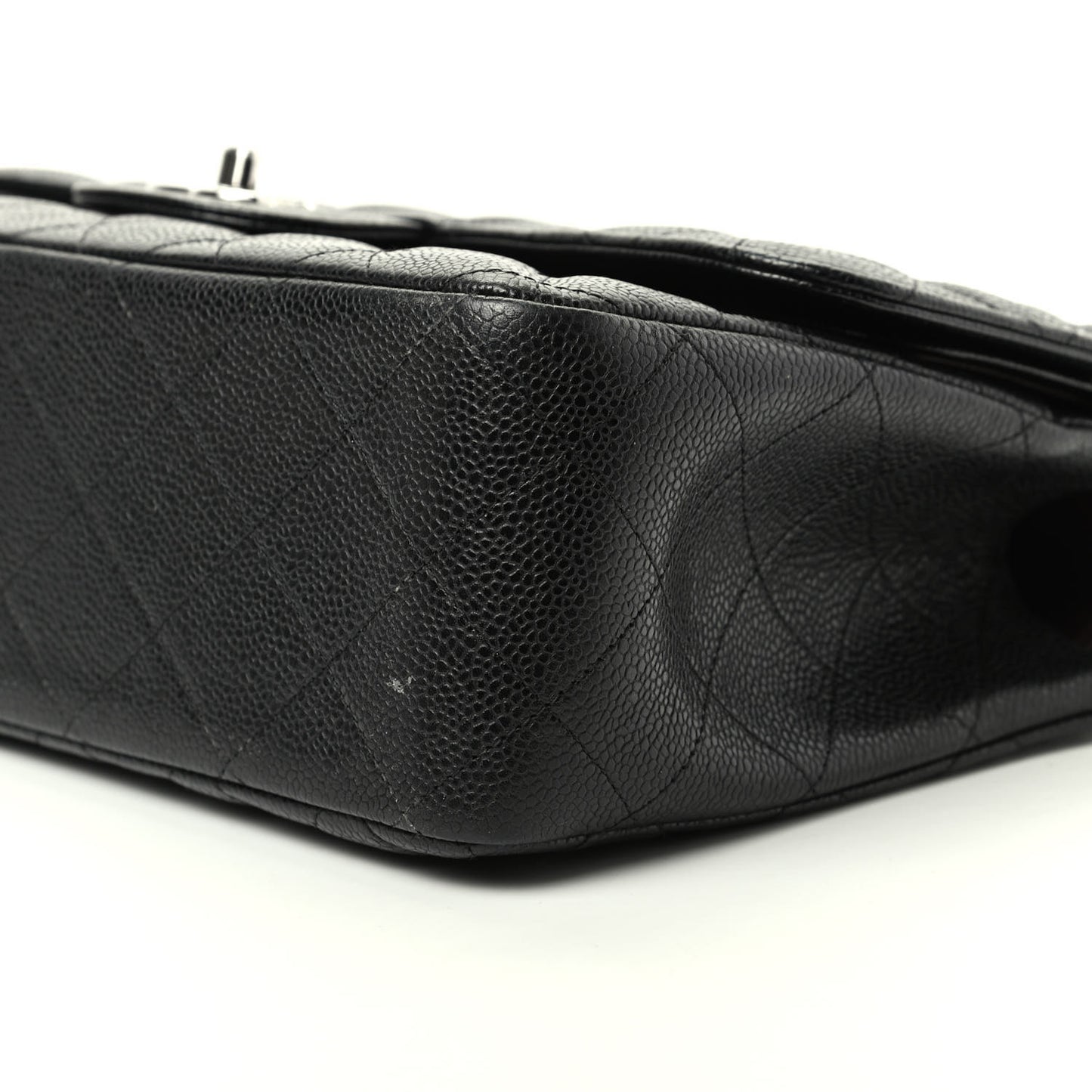 Caviar Quilted Jumbo Double Flap Black