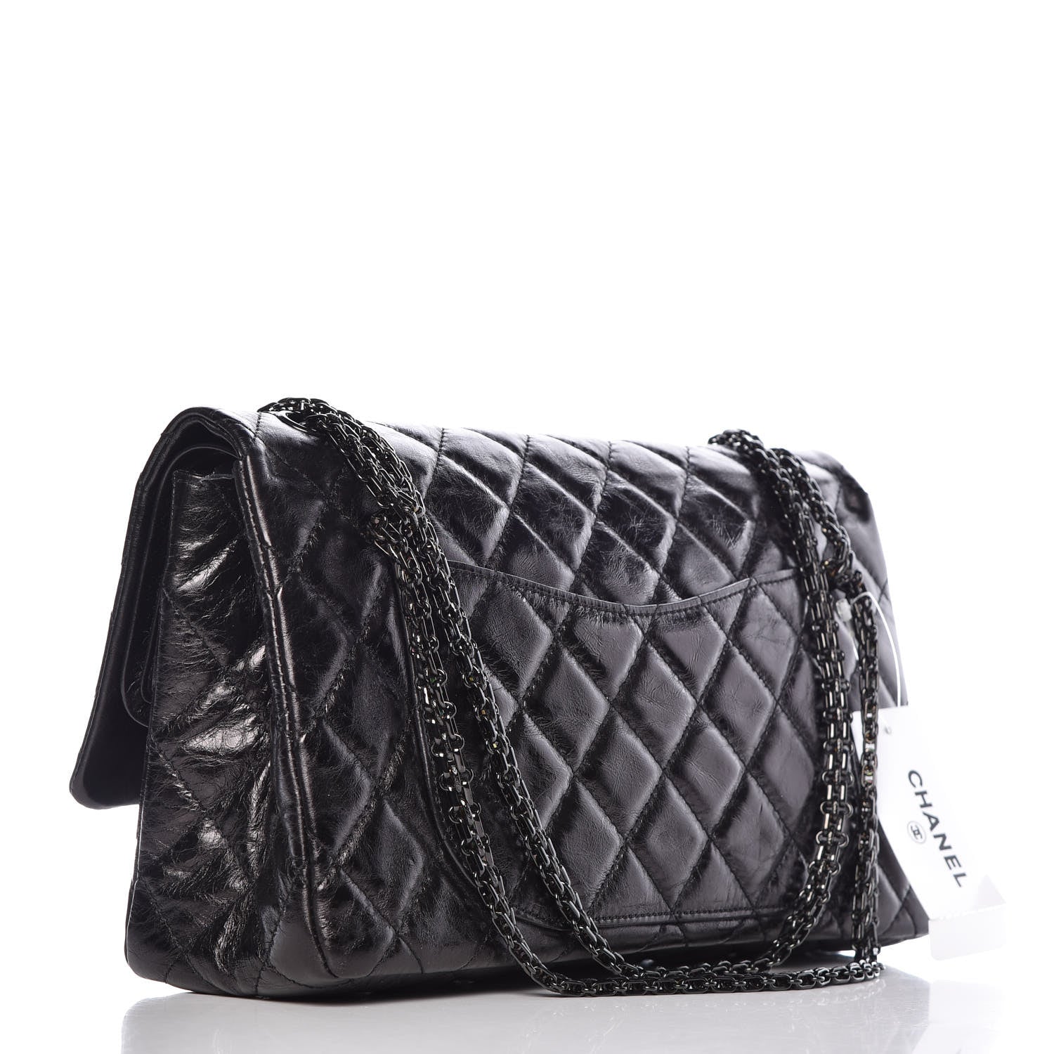 Chanel Glazed Aged Calfskin Quilted 2.55 Reissue 227 Flap So Black 3 of 10