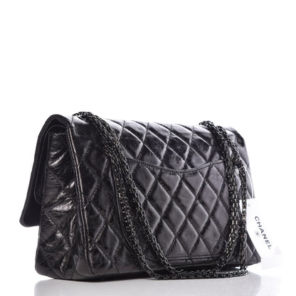 Chanel Glazed Aged Calfskin Quilted 2.55 Reissue 227 Flap So Black 3 of 10