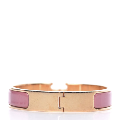 Hermes Enamel Narrow Clic Clac H Bracelet PM Rose Velours 3 of 6