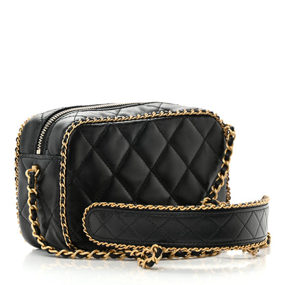 Chanel Lambskin Quilted Chain CC Mini Camera Case Black 3 of 15