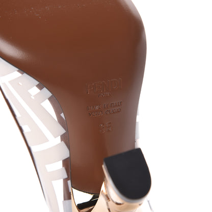 Fendi PVC Calfskin FF Colibri High-Heel Pumps 35 White Cuoio 6 of 7