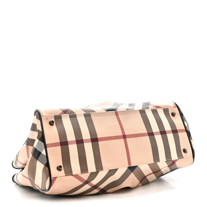 Burberry Patent Trim Supernova Check Medium Melbury Tote Black 4 of 13