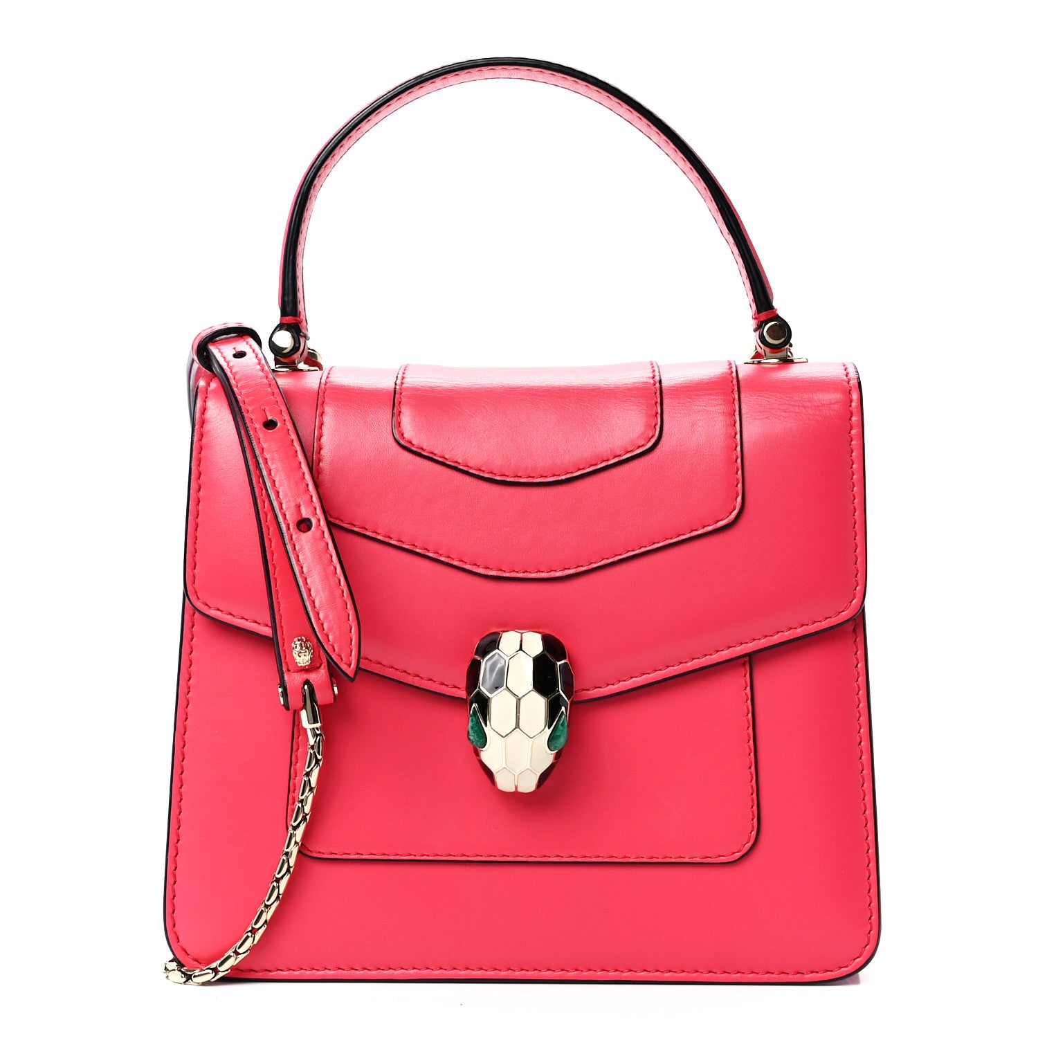 Bulgari Calfskin Serpenti Forever Top Handle Reef Coral 1 of 12