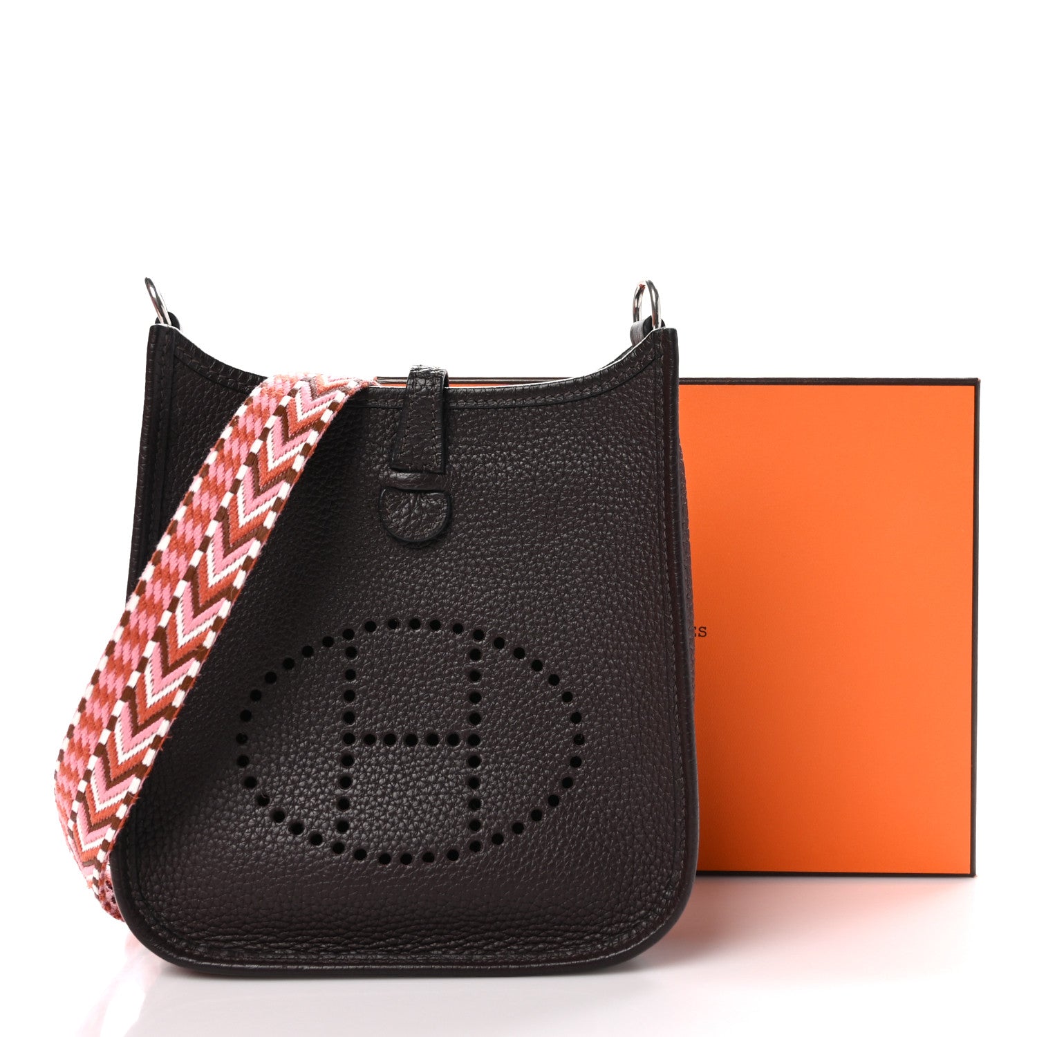 Hermes Taurillon Clemence Allegro Evelyne TPM Havane Rose Confetti White 11 of 11
