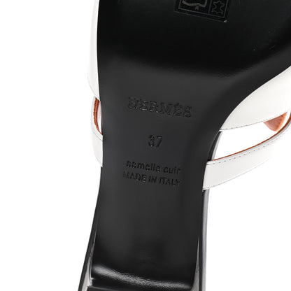 Hermes Goatskin Candy Sandals 37 White 8 of 11