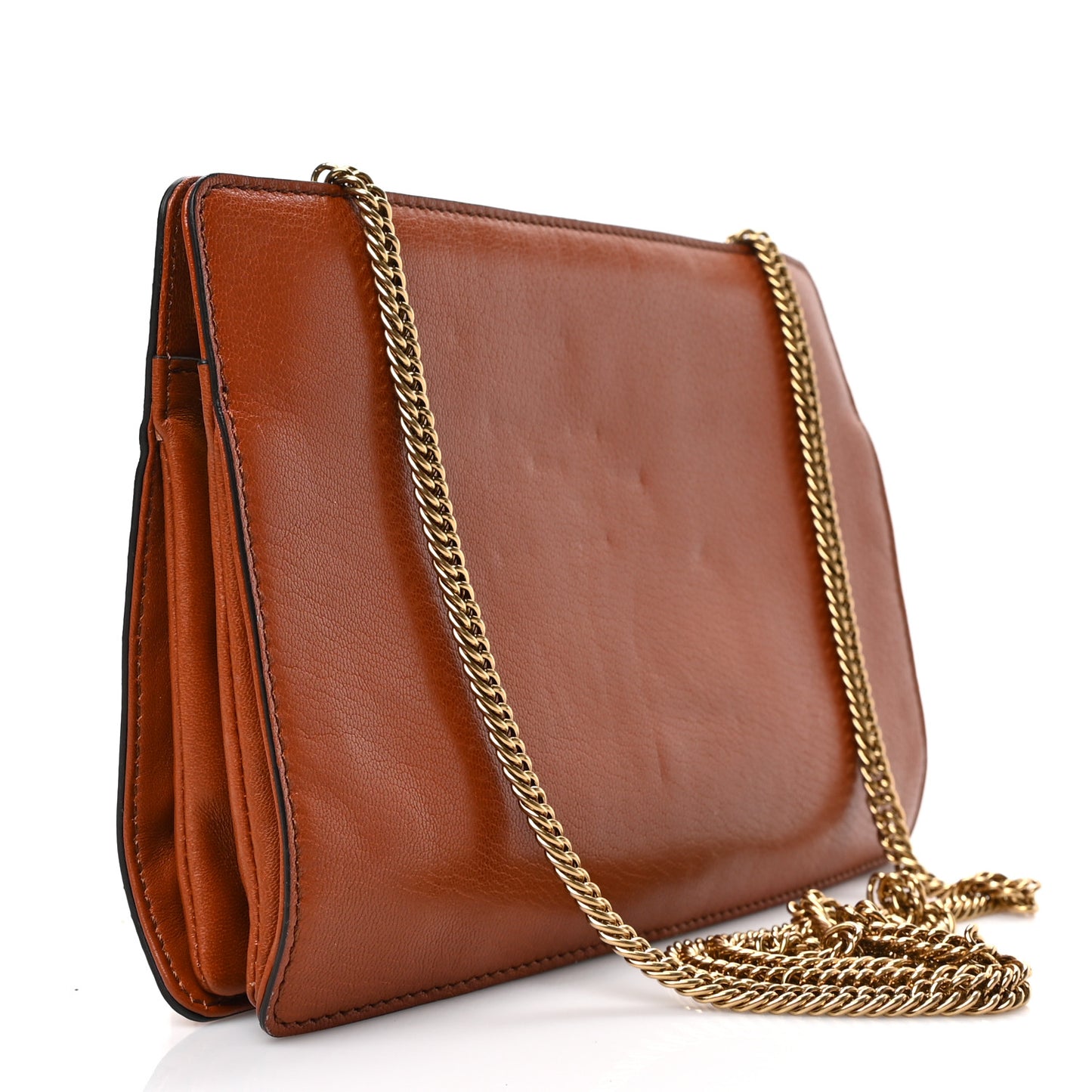 Goatskin GV3 Frame Clutch Chestnut