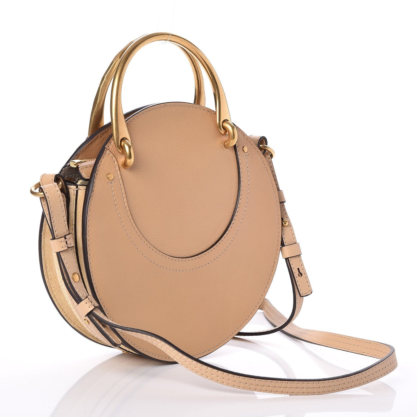 Calfskin Suede Small Pixie Bag Pearl Beige