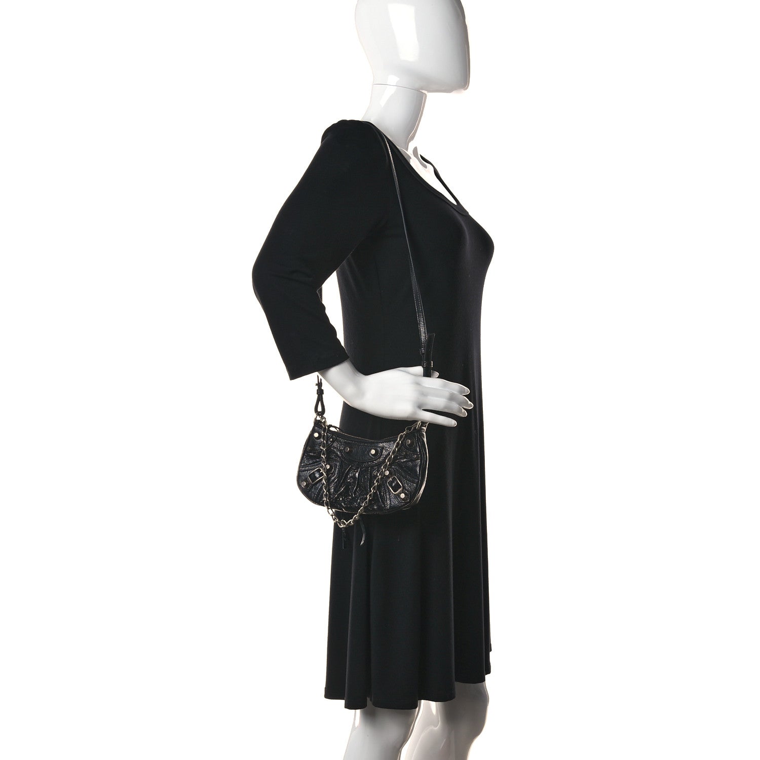 Balenciaga Agneau Arena Le Cagole Mini Purse With Chain Black 2 of 7