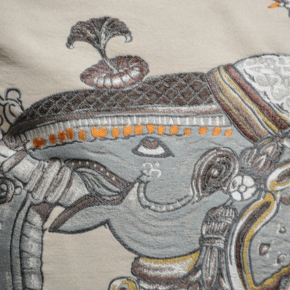 Hermes Cotton Silk Beloved India Decorative Pillow Grey 3 of 7
