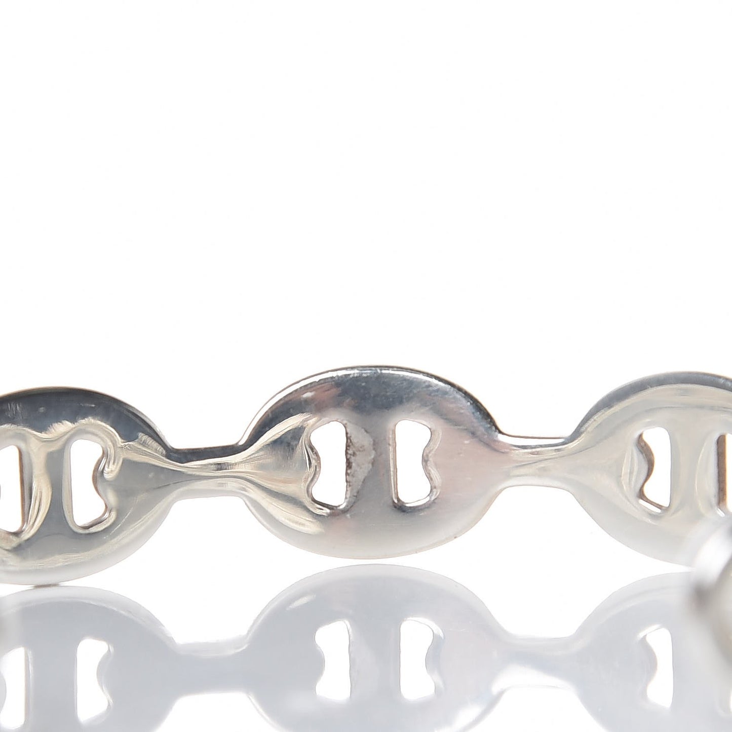 Sterling Silver MM Chaine d'Ancre Enchainee Cuff Bracelet LG