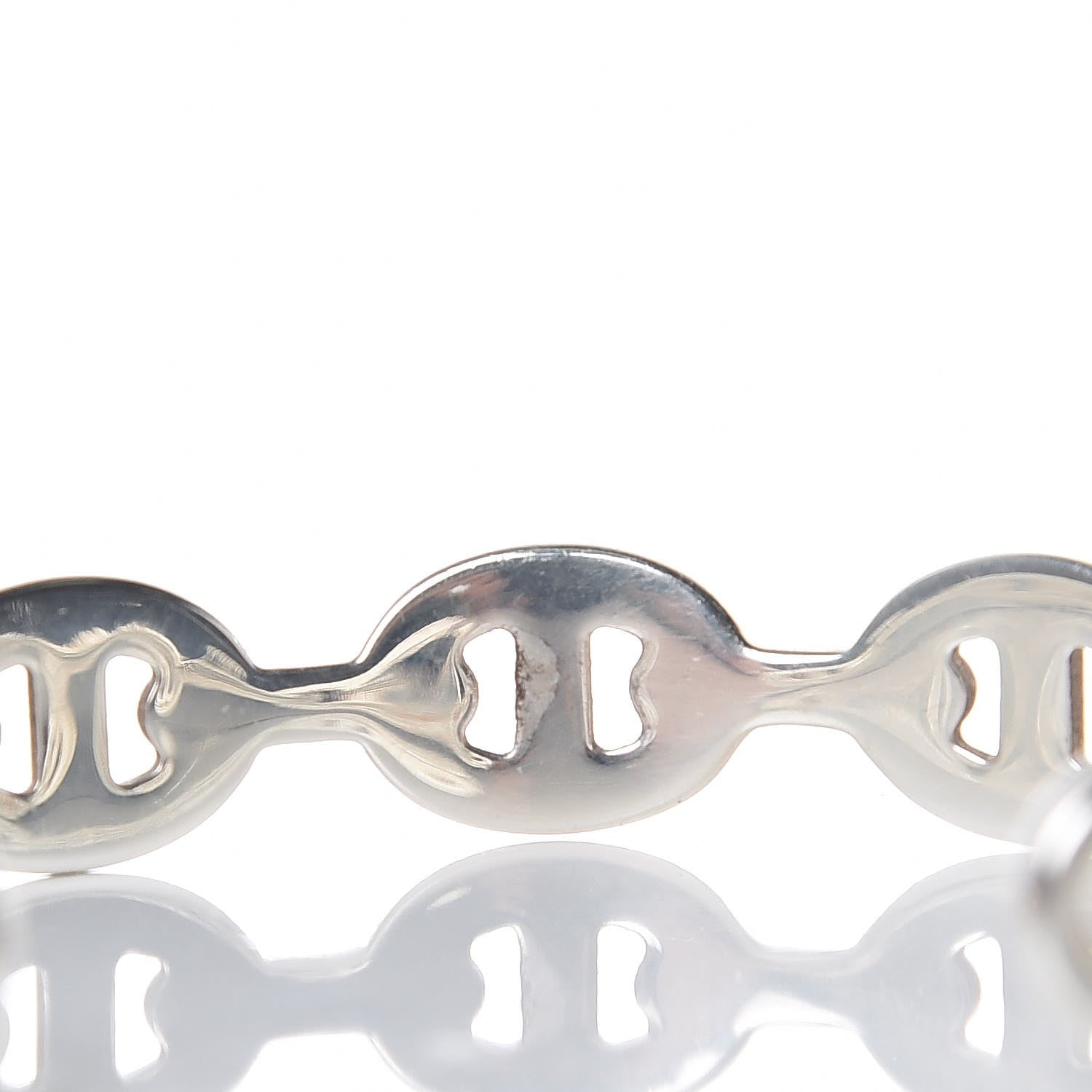 Hermes Sterling Silver MM Chaine d'Ancre Enchainee Cuff Bracelet LG 8 of 11