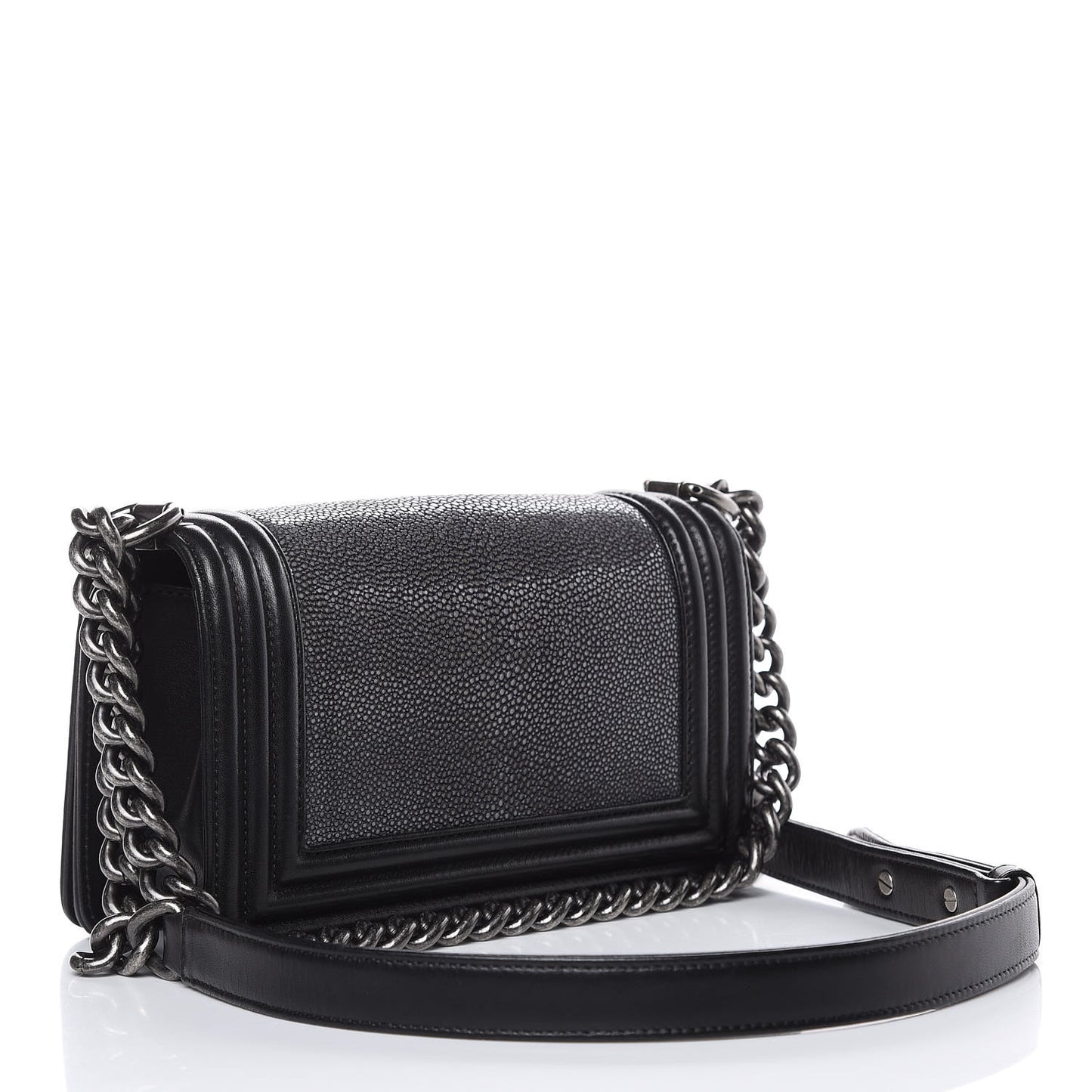 Galuchat Stingray Small Boy Flap Black