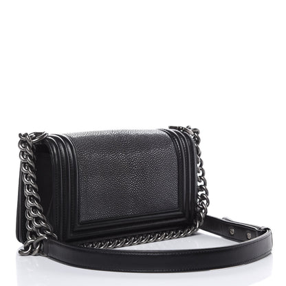 Chanel Galuchat Stingray Small Boy Flap Black 3 of 13