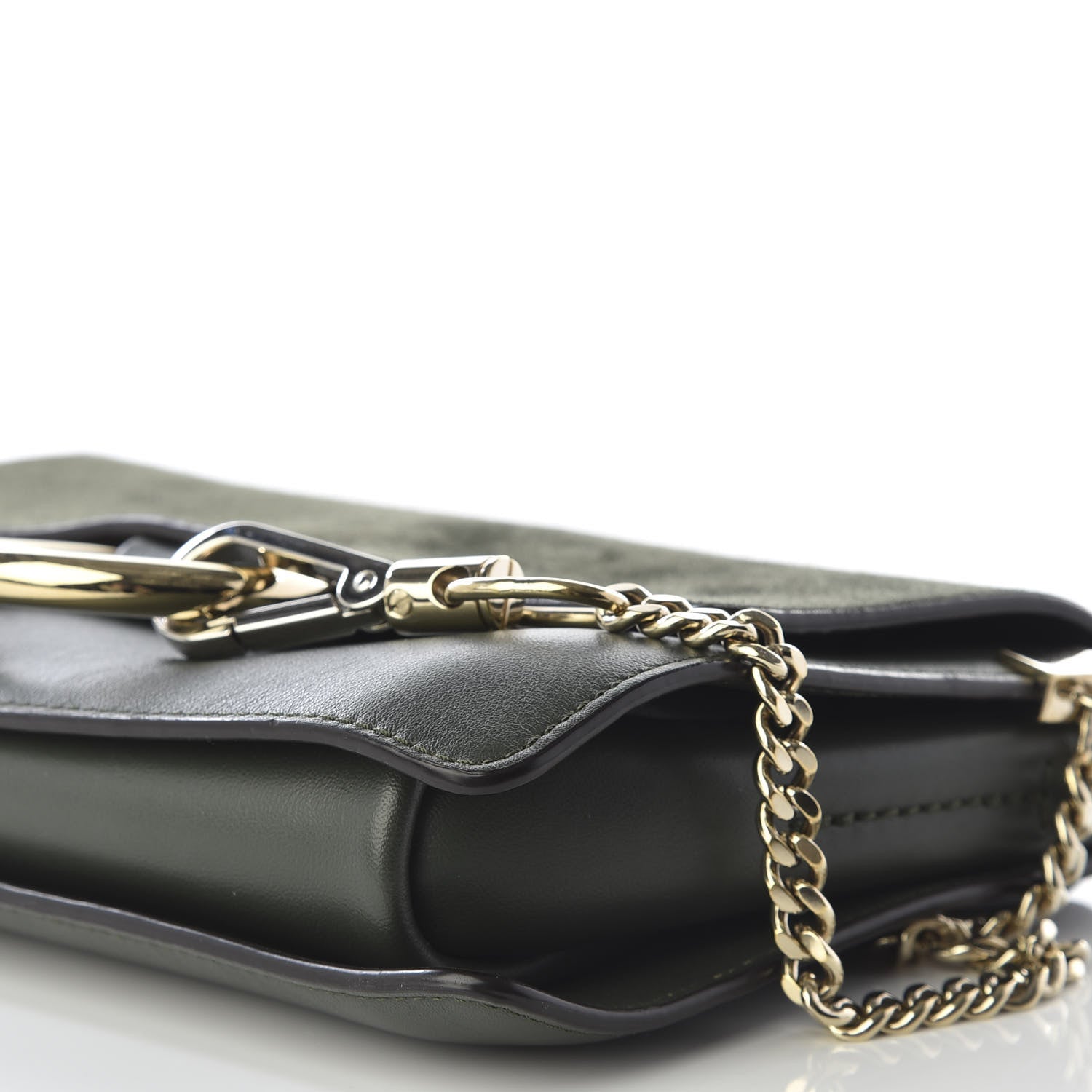 Chloe Suede Calfskin Small Faye Shoulder Bag Deep Forest 6 of 8