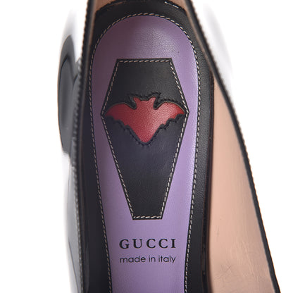 Gucci Patent GG Bow Sadie Spike Mid Heel Pumps 36 Black 8 of 10