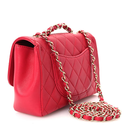 Chanel Lambskin Quilted Mini Mademoiselle Chic Flap Dark Pink 3 of 11