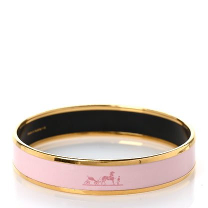 Hermes Enamel Printed Caleche Medium Bracelet 65 Rose Dragee 3 of 5