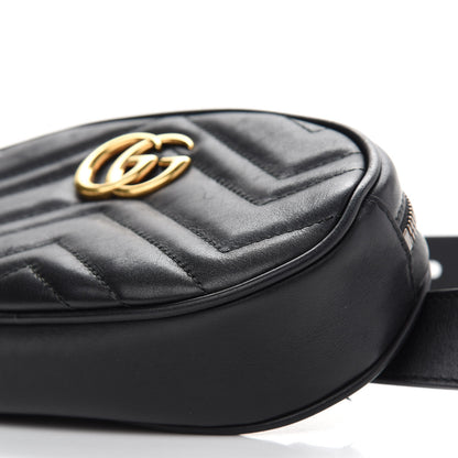 Gucci Calfskin Matelasse GG Marmont Belt Bag 95 38 Black 10 of 12