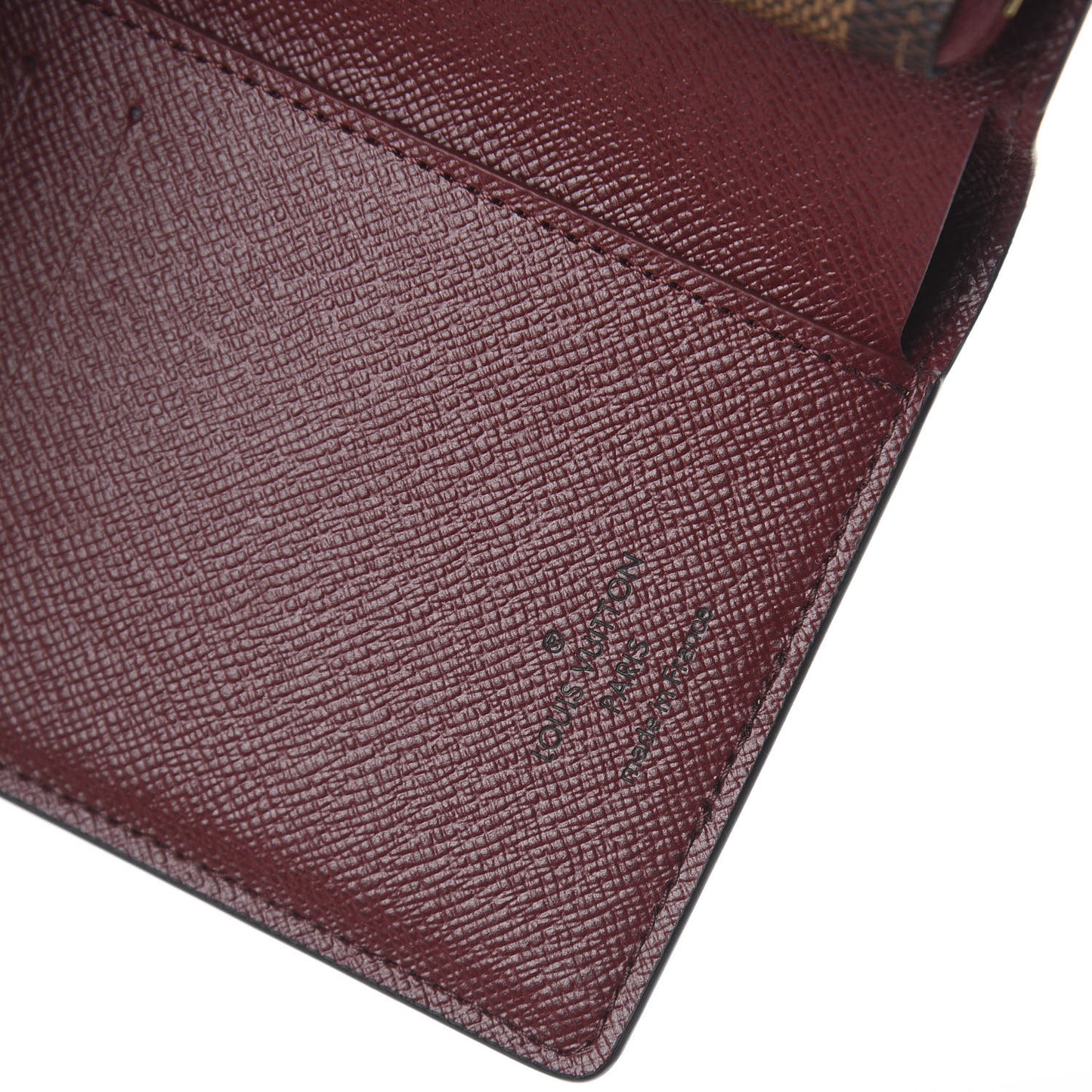 Damier Ebene Juliette Wallet Bordeaux Black
