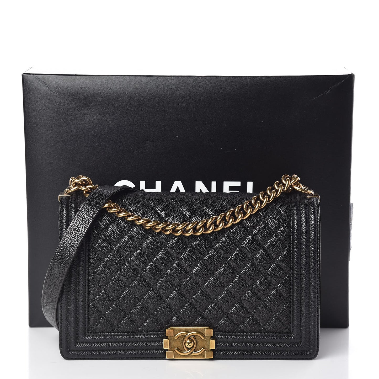 Caviar Quilted New Medium Boy Flap Black