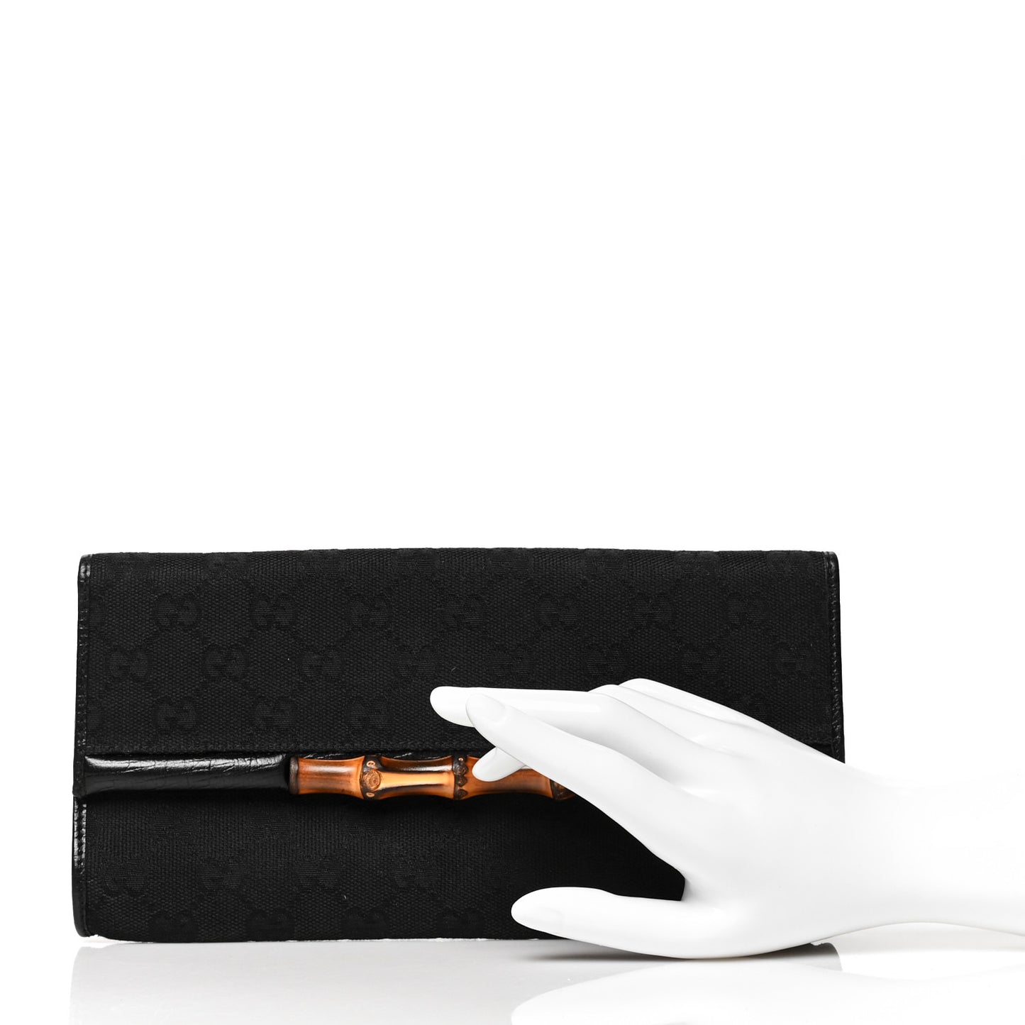 Monogram Bamboo Bar Clutch Black