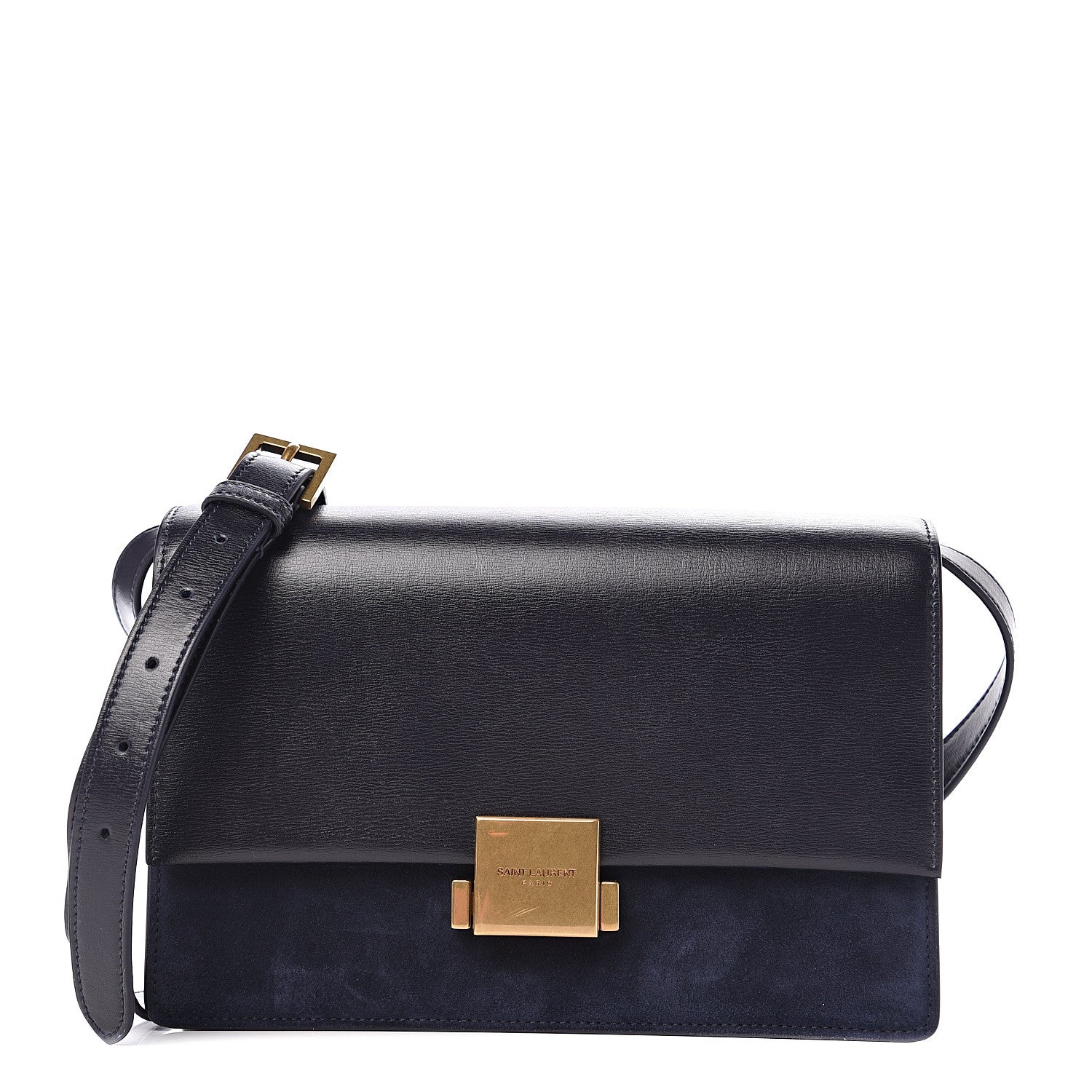 Saint Laurent Smooth Calfskin Suede Medium Bellechasse Navy 1 of 10