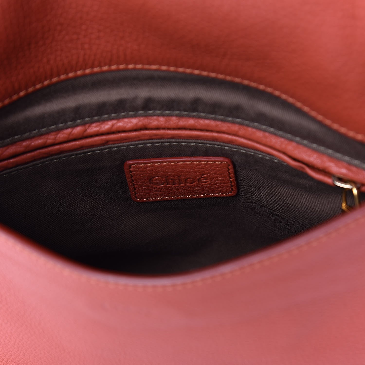 Chloe Calfskin Medium Marcie Round Zip Crossbody Bag Maple Leaf 8 of 9