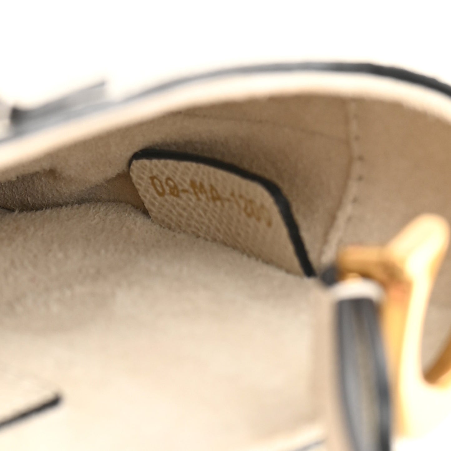 Grained Calfskin Mini Saddle Bag White