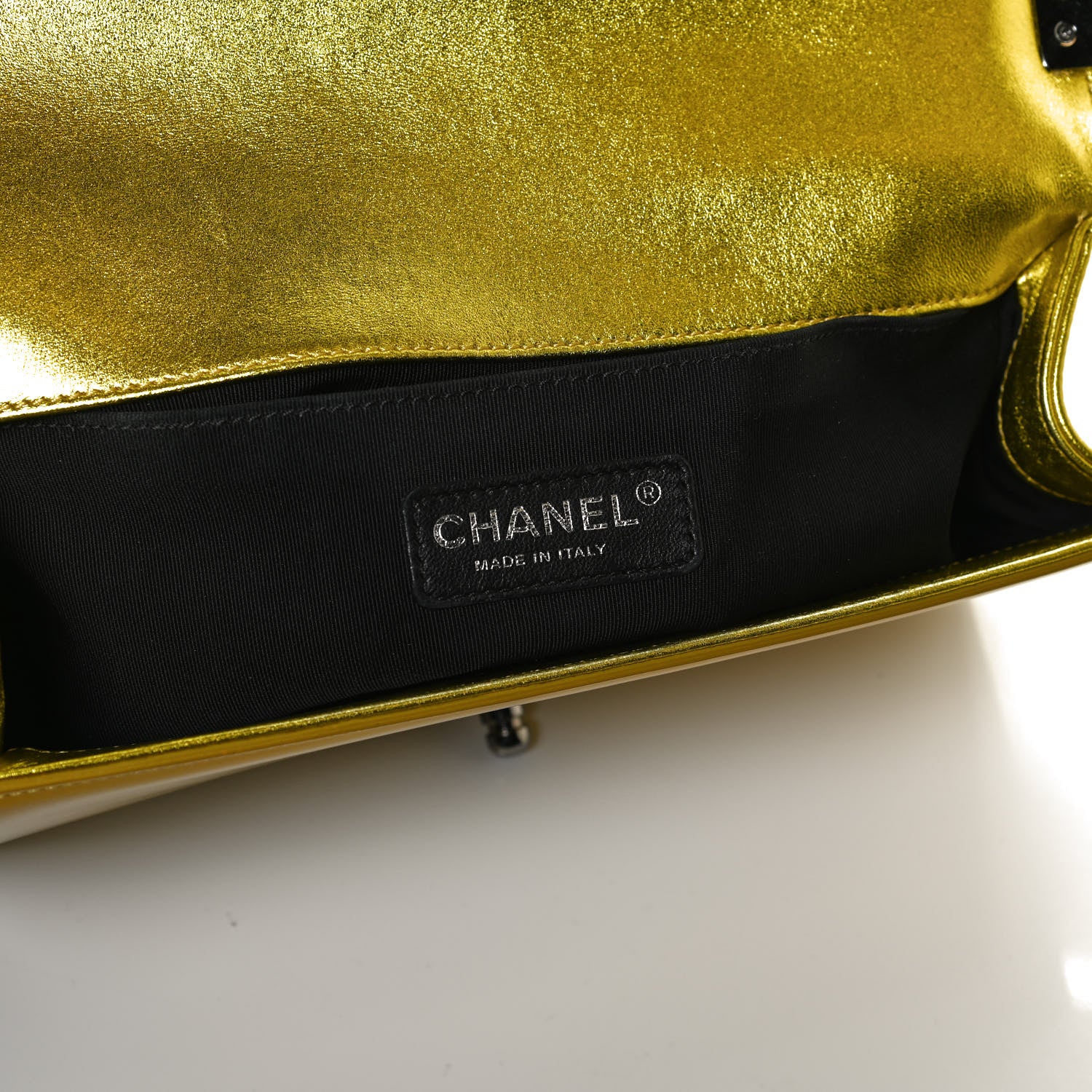 Chanel Metallic Patent Calfskin Quilted Medium Boy Flap Gold 6 of 10