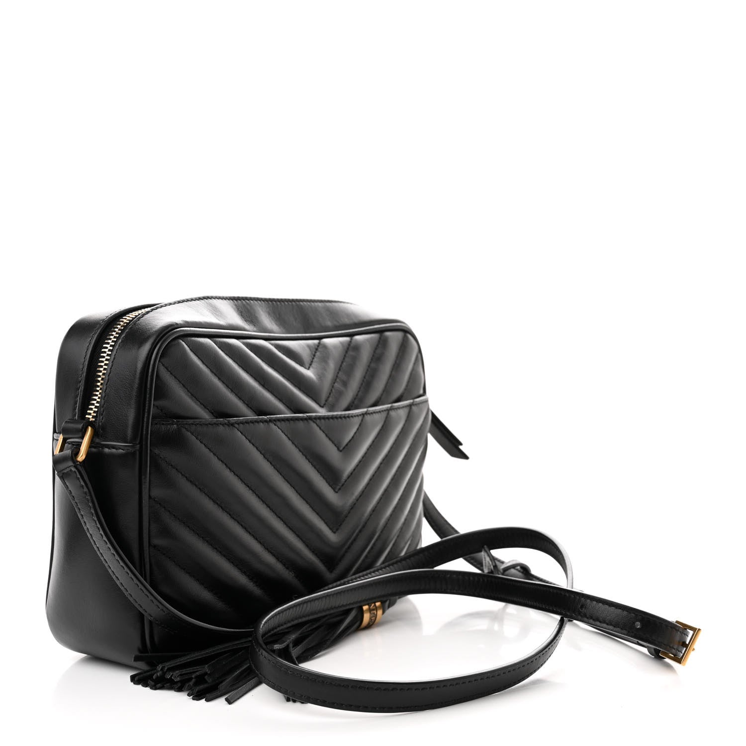 Saint Laurent Calfskin Matelasse Monogram Lou Camera Bag Black 3 of 14