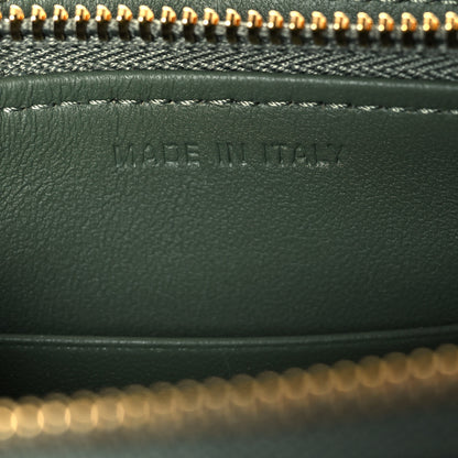 Christian Dior Calfskin Cannage Caro Zipped Pouch With Chain Cedar Green 5 of 11