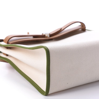 Hermes Toile Goeland Viking Vache Hunter Herbag Zip 31 PM Ecru Pelouse 8 of 12