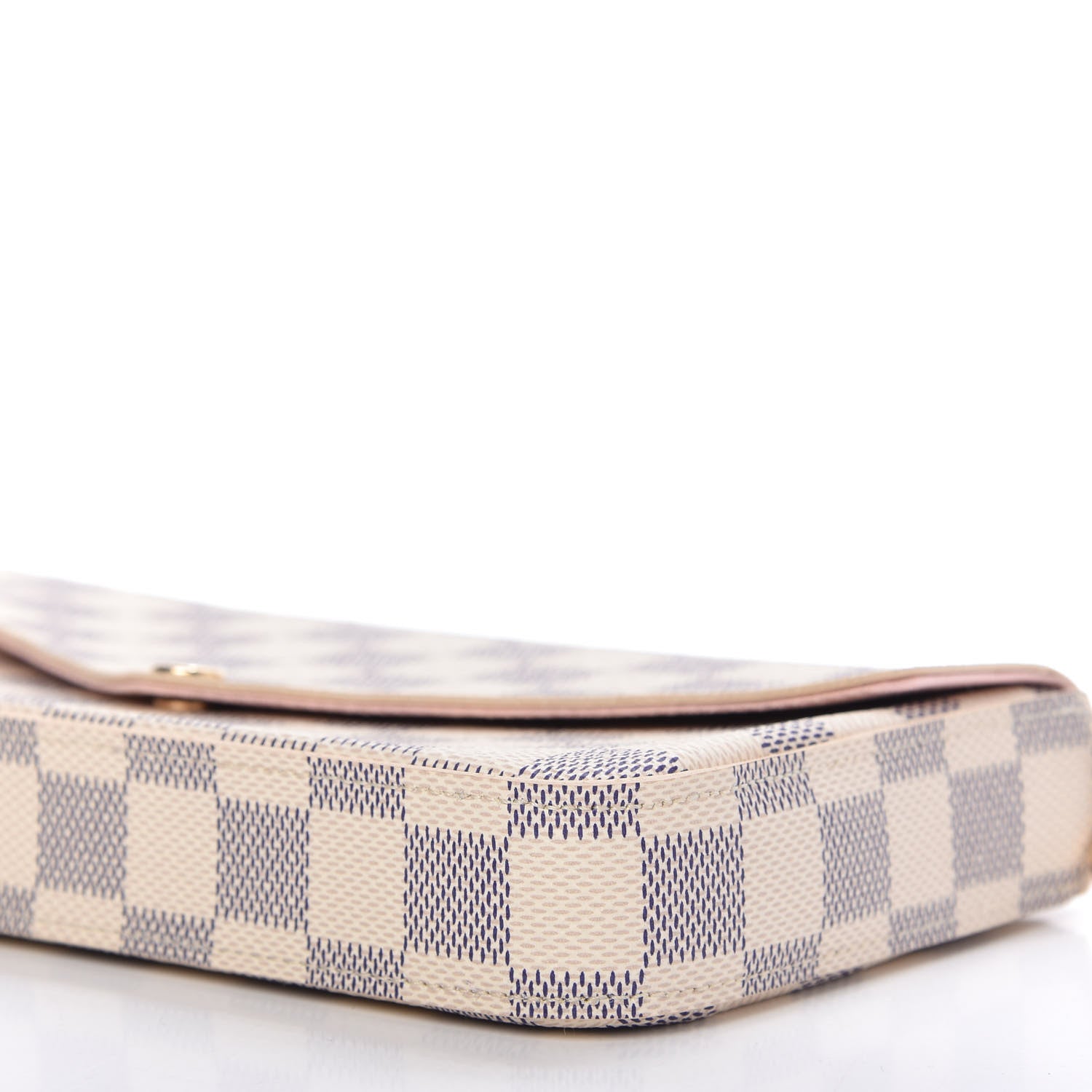 Louis Vuitton Damier Azur Pochette Felicie Chain Wallet Rose Ballerine 8 of 10