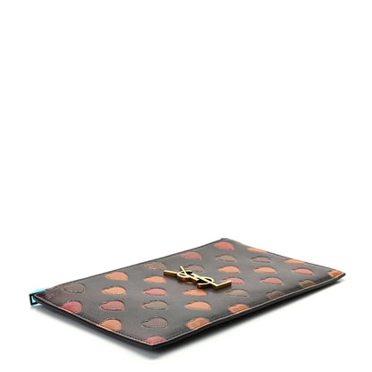 Saint Laurent Lambskin Heart Embossed Monogram Bill Pouch Vintage Cognac 3 of 10
