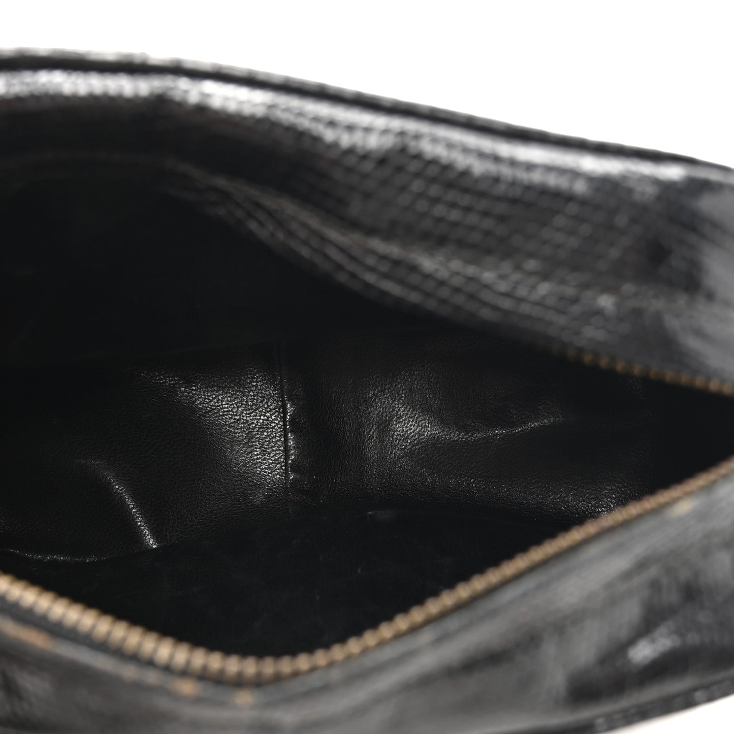 Lizard Quilted Small Tassel Camera Case Black