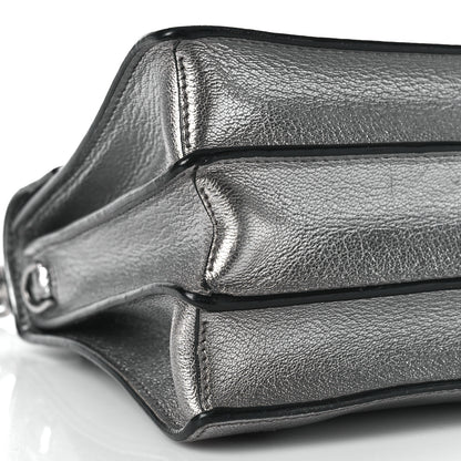 Miu Miu Goatskin Madras Top Handle Bag Silver 11 of 12