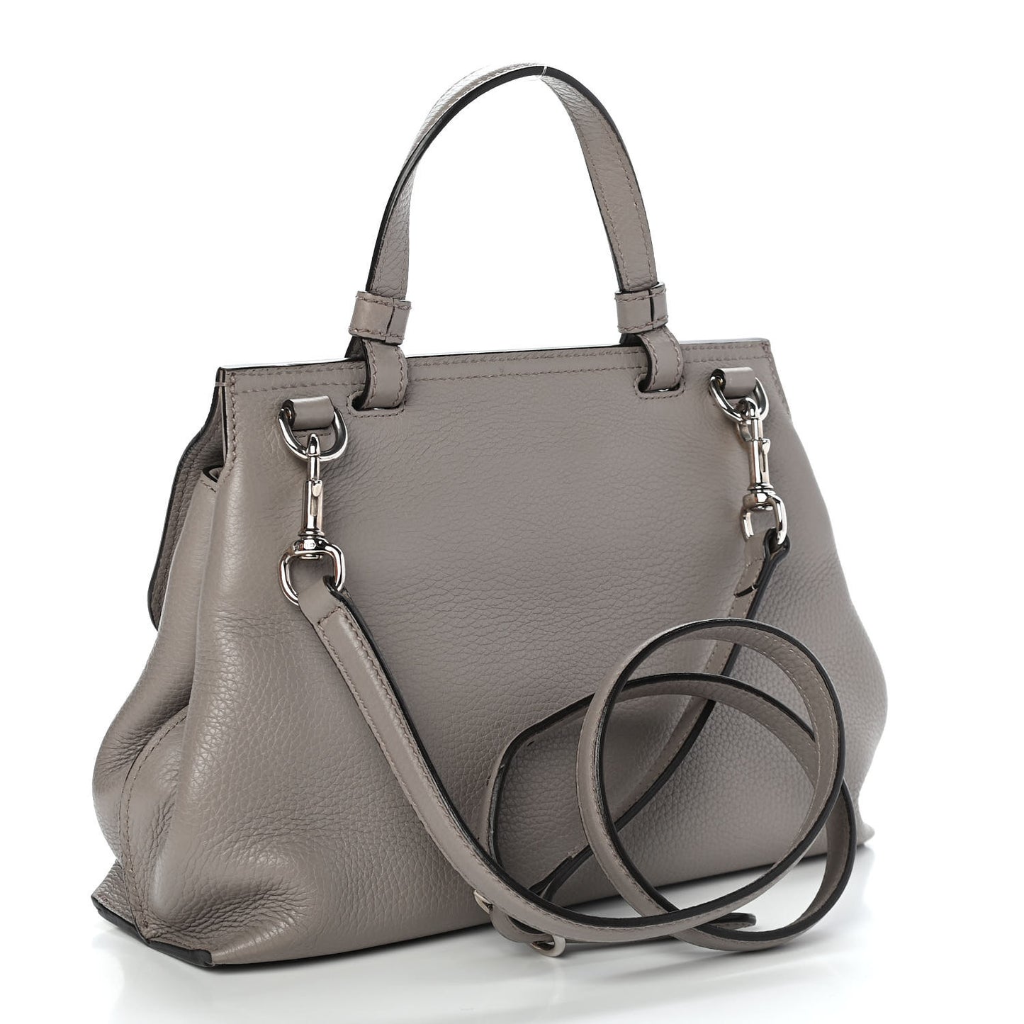 Cellarius Calfskin Small Bamboo Daily Top Handle Bag Storm Grey