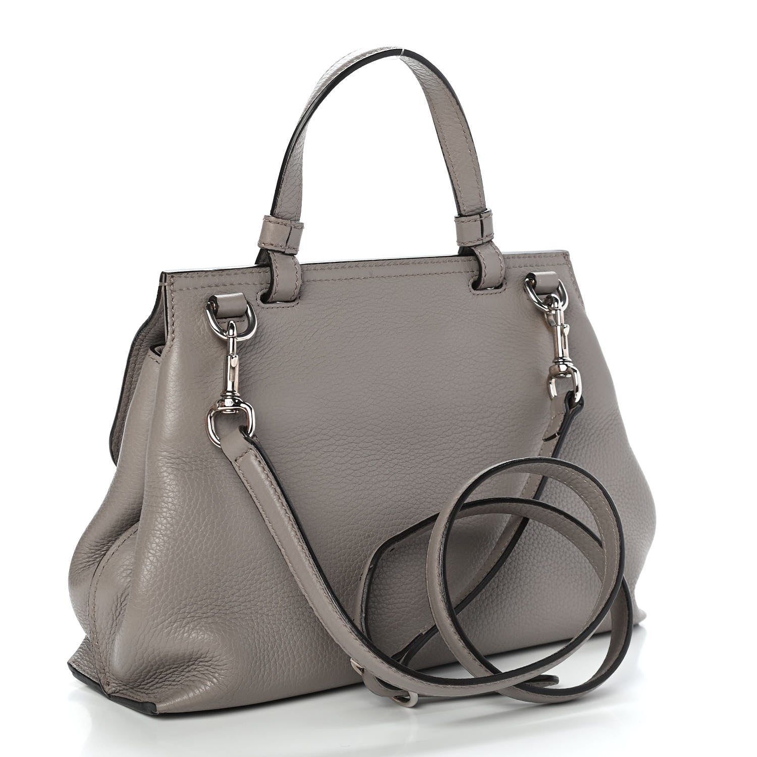 Gucci Cellarius Calfskin Small Bamboo Daily Top Handle Bag Storm Grey 3 of 9