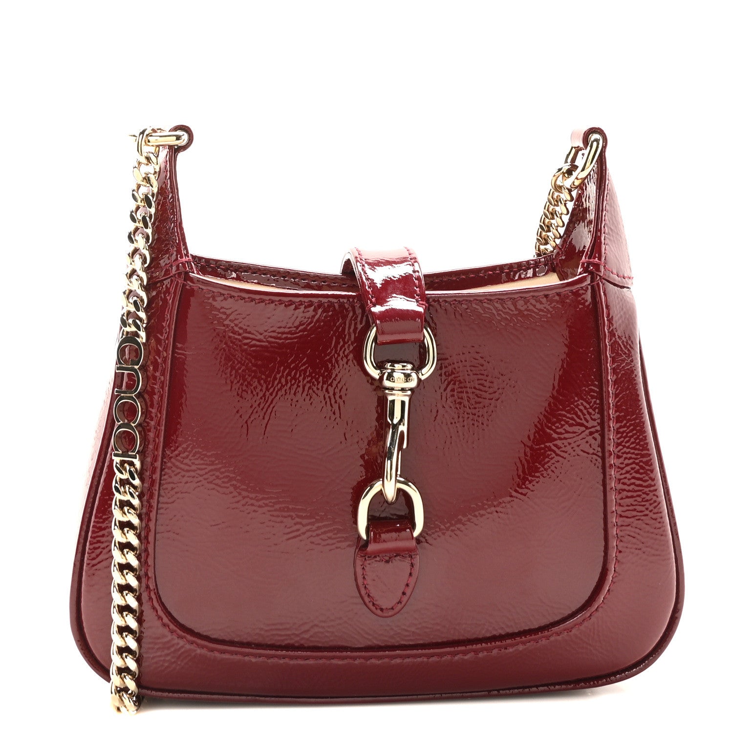 Gucci Crinkled Patent Mini Jackie Notte Bag Rosso Ancora Red 1 of 10