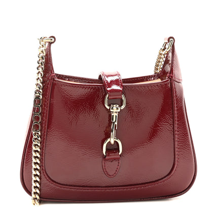Gucci Crinkled Patent Mini Jackie Notte Bag Rosso Ancora Red 1 of 10