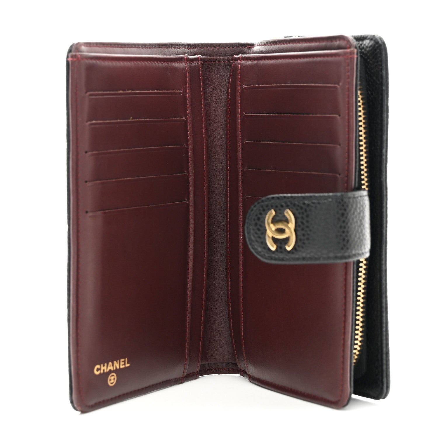 Chanel Caviar Quilted Zipped Pocket Wallet Black 5 of 10