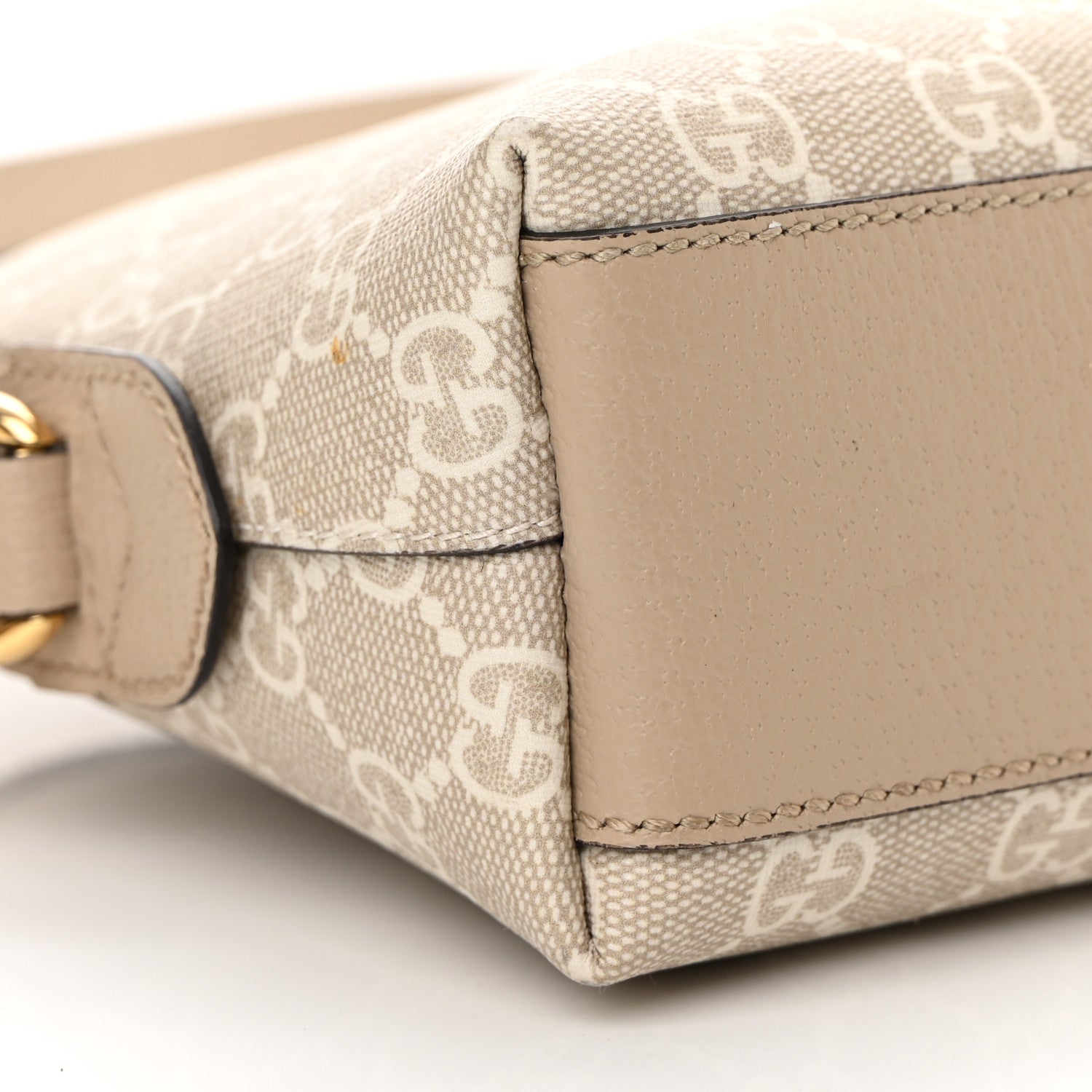 Gucci GG Supreme Monogram Textured Dollar Calfskin Web Small Ophidia Dome Shoulder Beige Mystic White Oatmeal 11 of 14