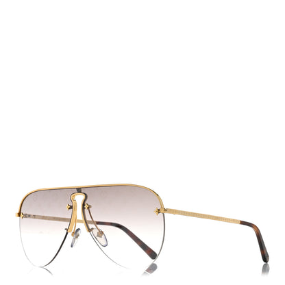 Louis Vuitton Grease Mask Sunglasses Z1469U Gold 1 of 7