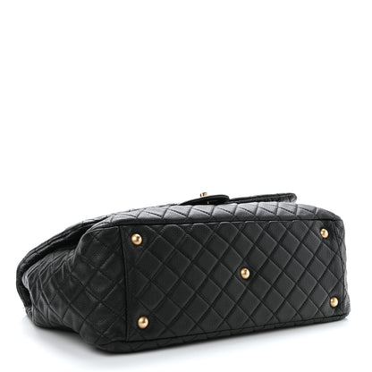 Chanel Calfskin Quilted XXL Travel Flap Bag Black 4 of 16