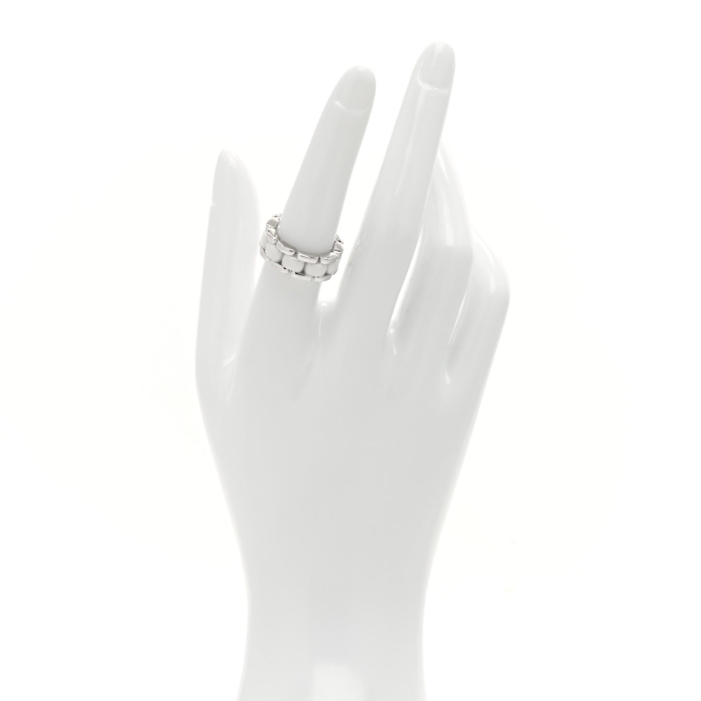 18K White Gold White Ceramic Medium Ultra Ring 52 6