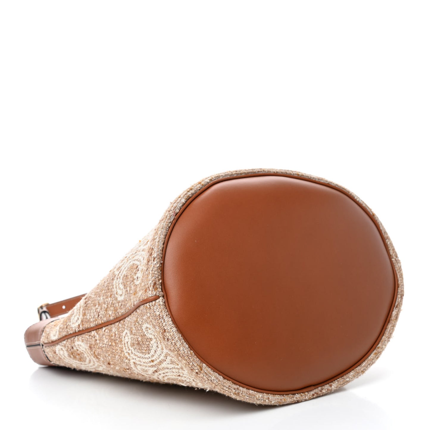 Canvas Calfskin Triomphe Embroidered Bucket Bag Brown