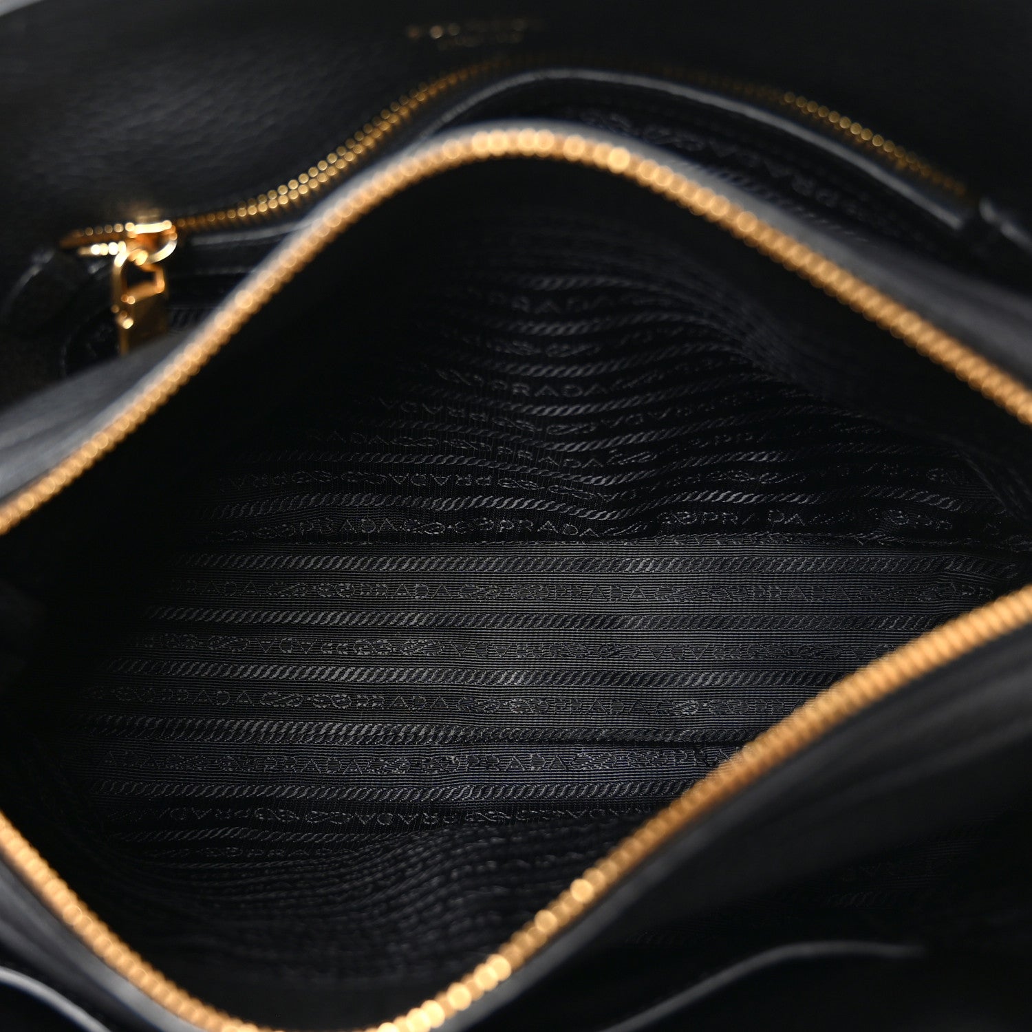 Prada Vitello Daino Soft Zippered Top Handle Bag Black 5 of 9