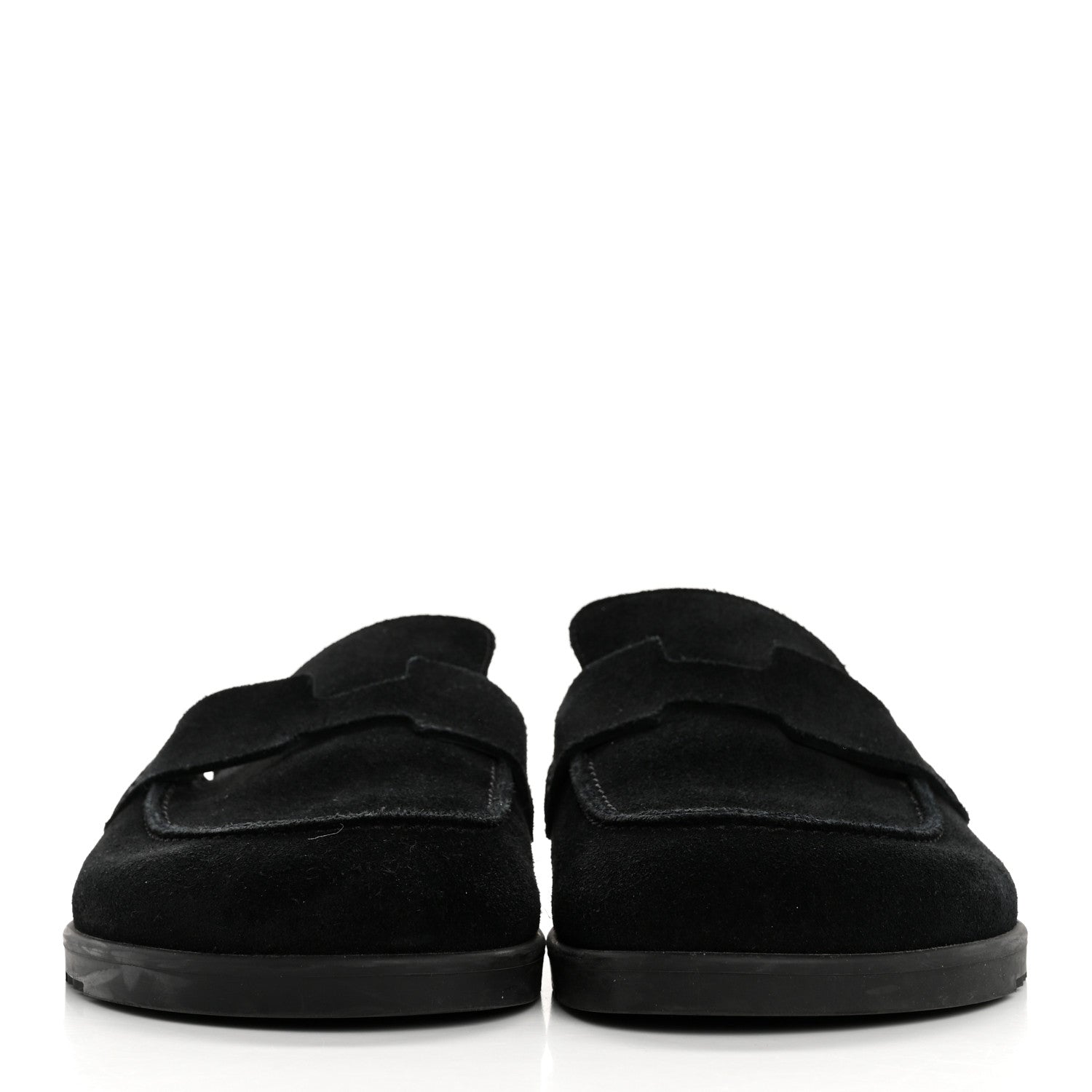 Hermes Suede Calfskin Go Mules 38.5 Black 3 of 10